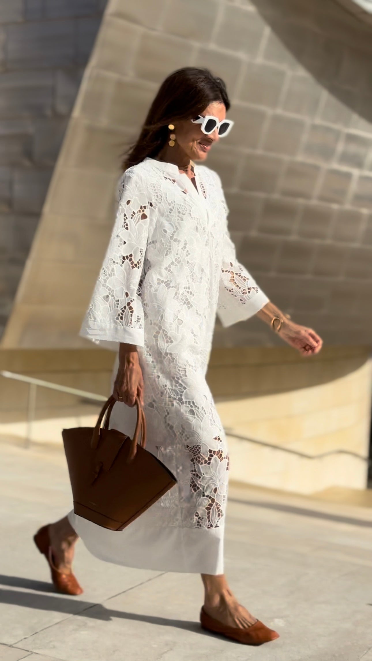 Vestido Luana de encaje blanco