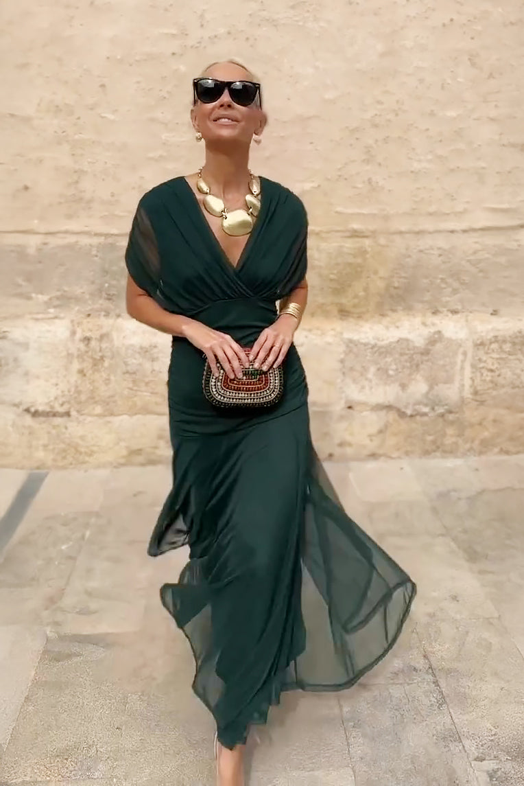 Vestido de ceremonia Louise Lange, elegante, con escote en V