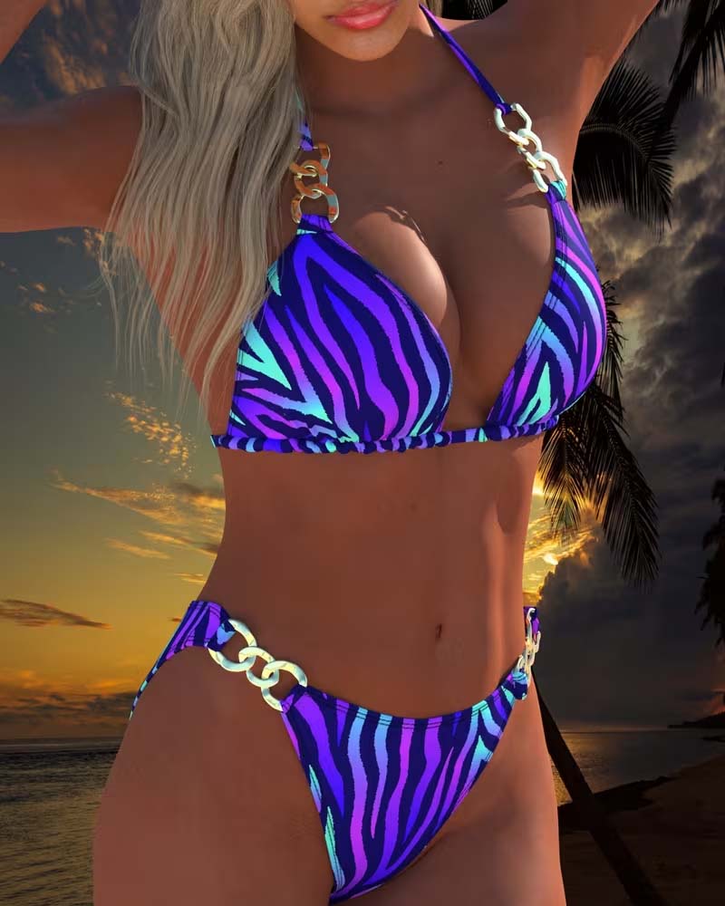 Bikini con estampado degradado de moda