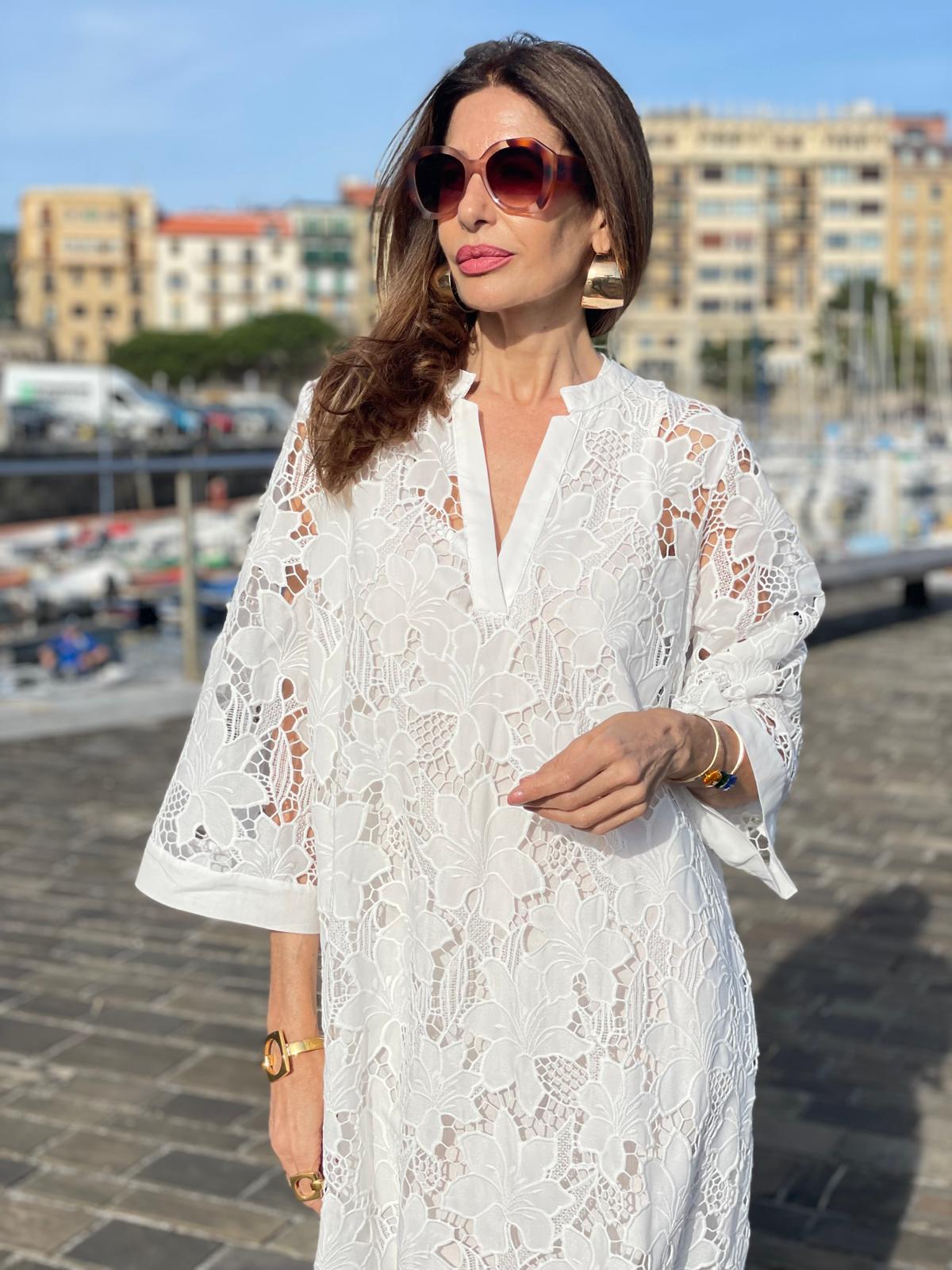Vestido Luana de encaje blanco