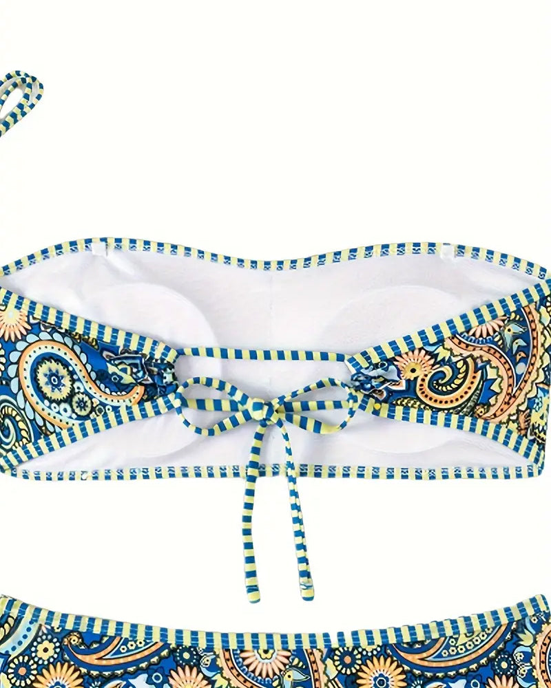 Bikini de dos piezas con estampado étnico