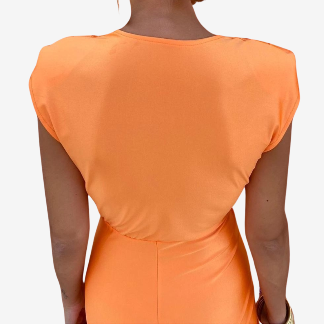 Assia™ Vestido midi drapeado