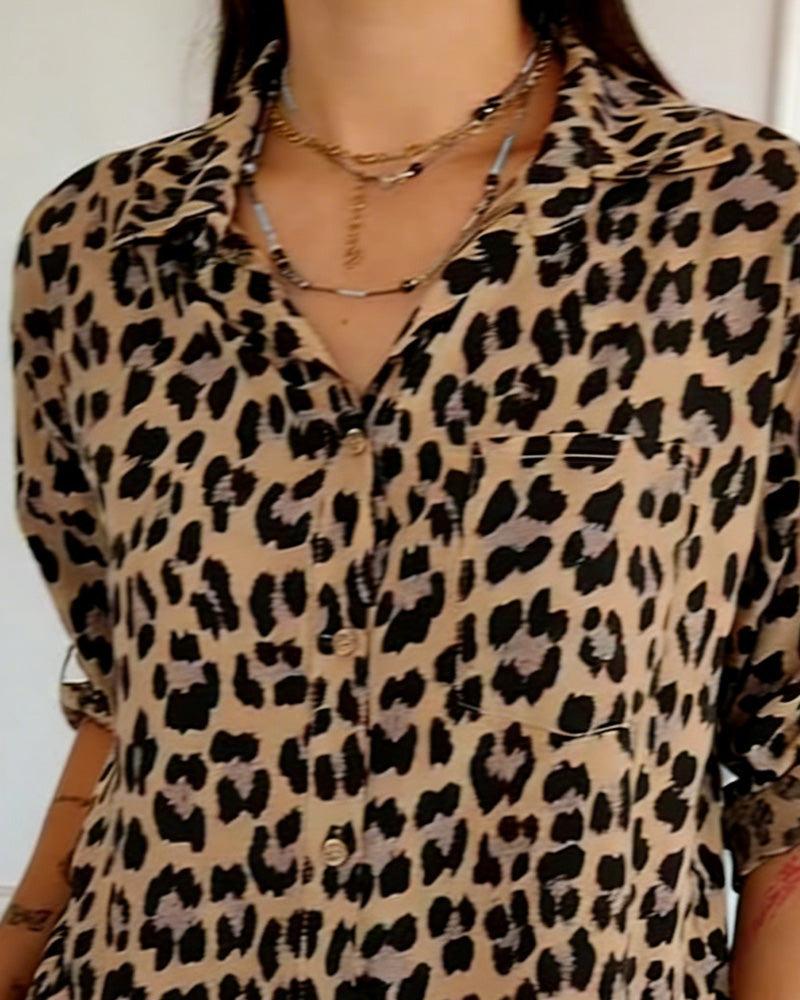 Blusas de moda con estampado de leopardo