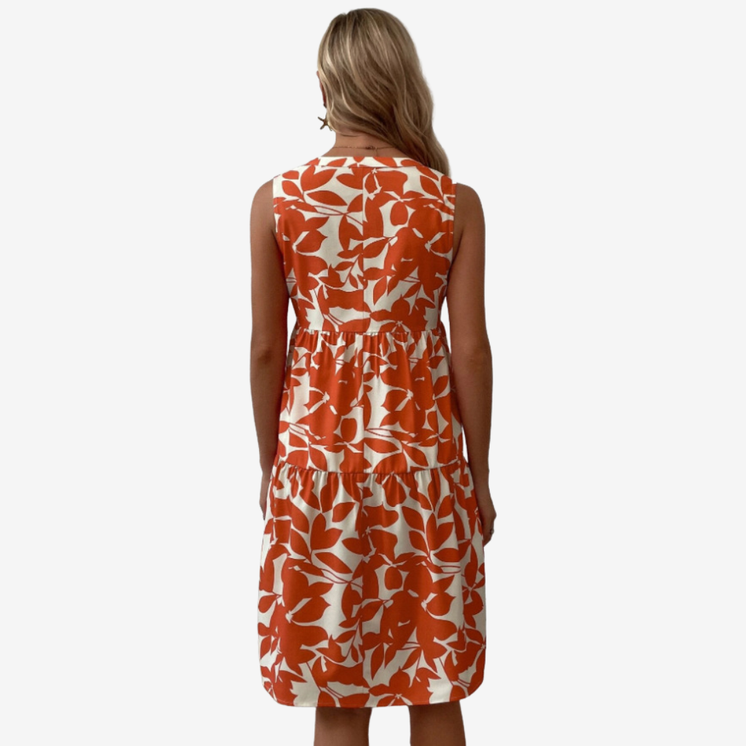 Séraphine™ Midi con motivos de hojas