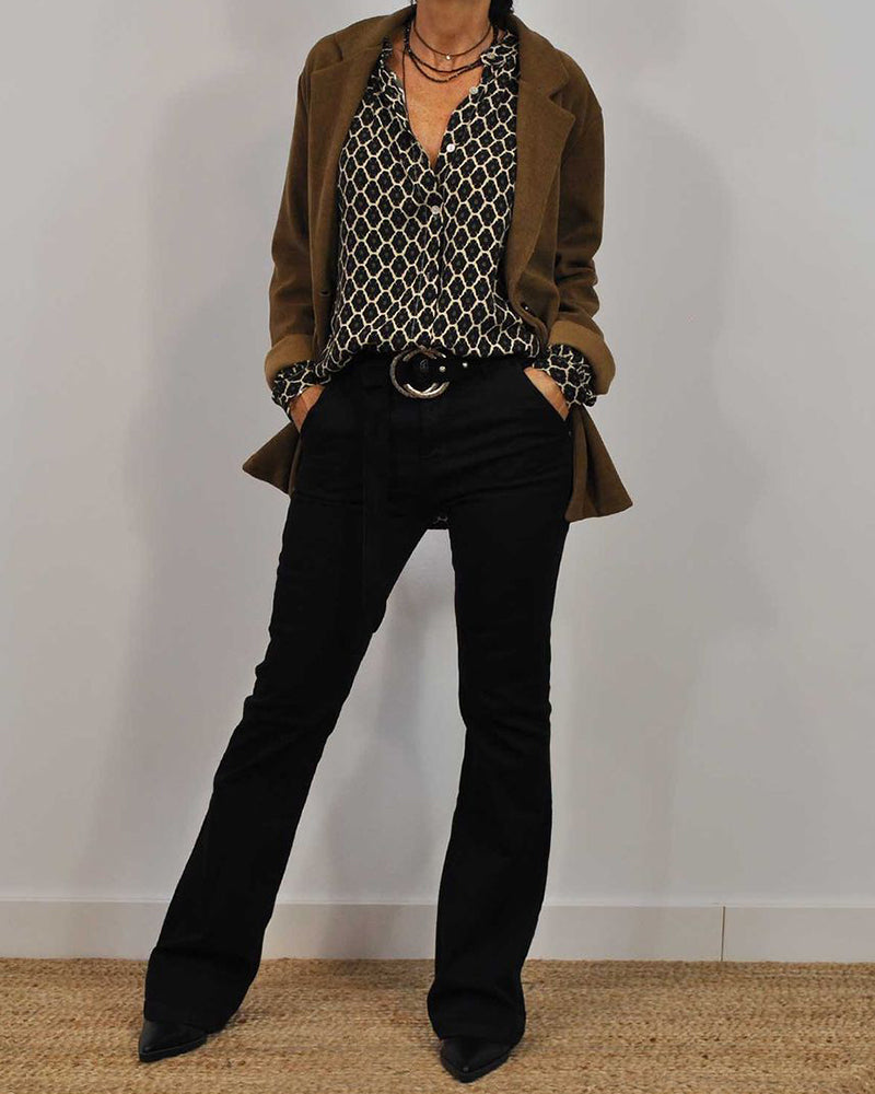 Blusa casual con escote en V