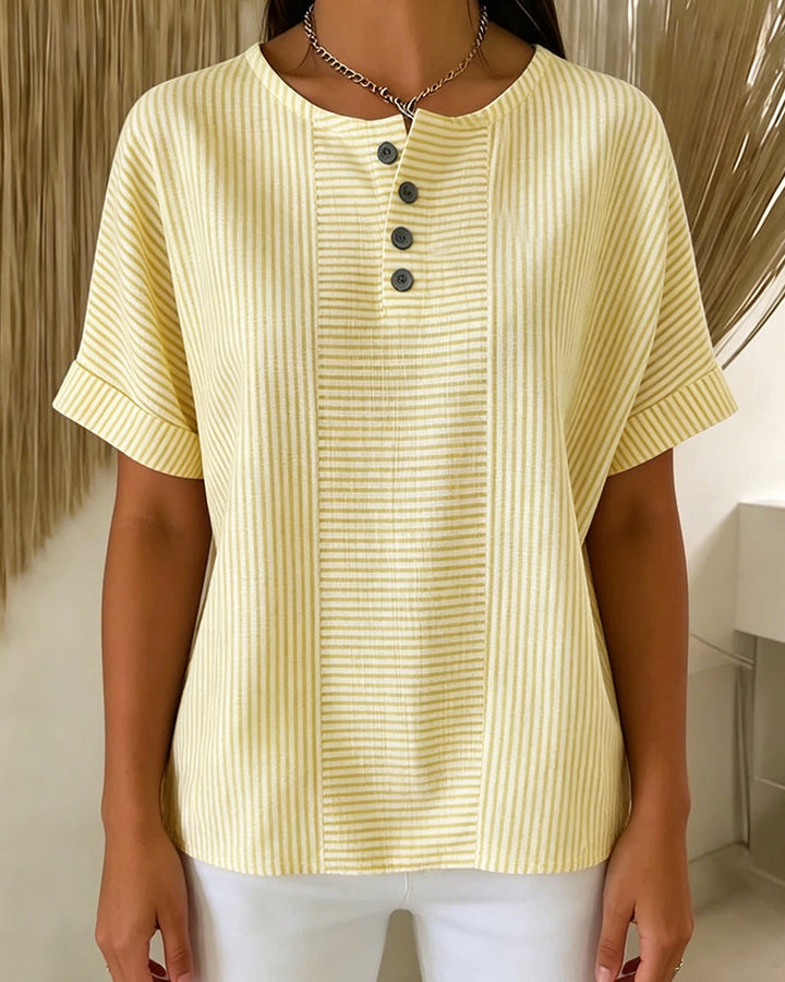 Blusa de cuello redondo de manga corta