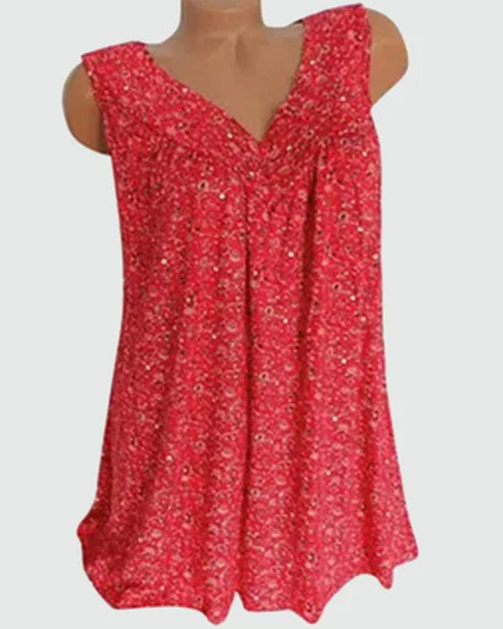 Top sin mangas con estampado floral