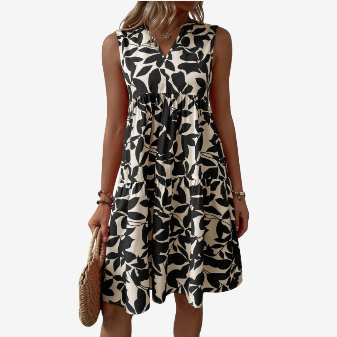 Séraphine™ Midi con motivos de hojas