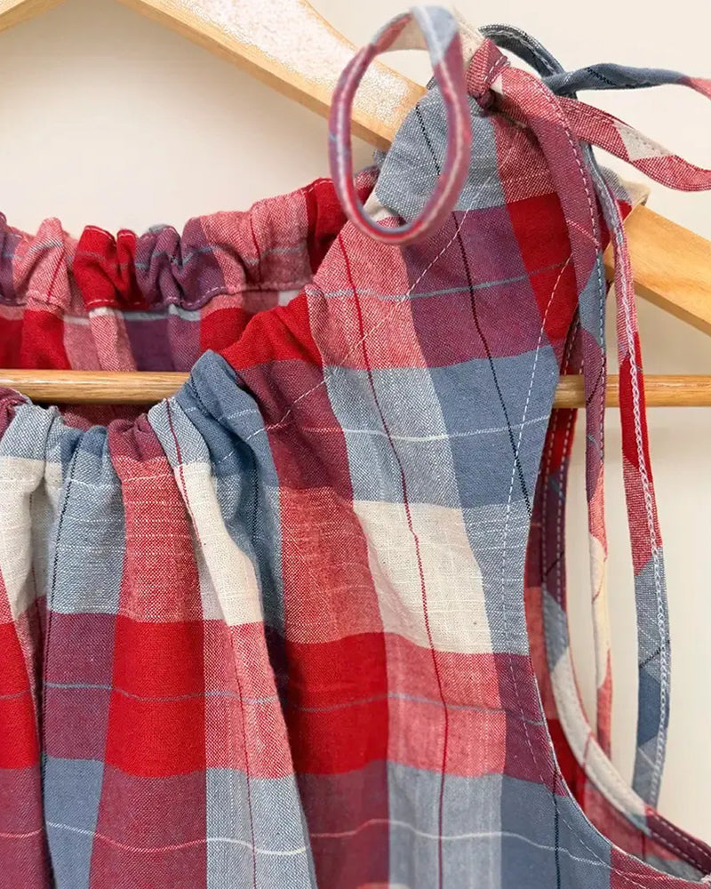 Top sin mangas a cuadros