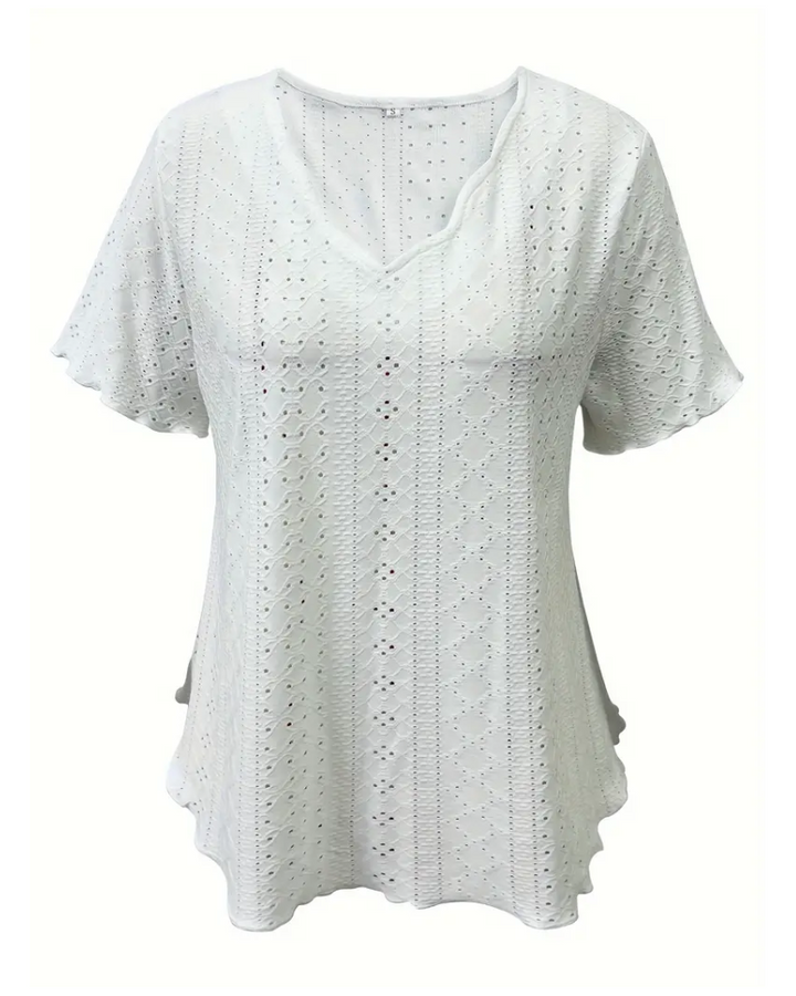 Camiseta con cuello en V estilo francés