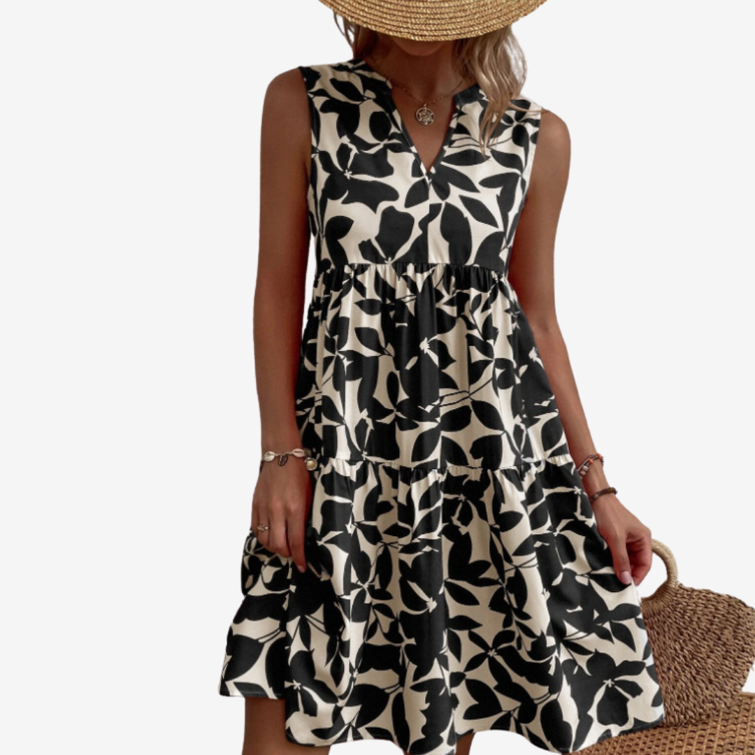 Séraphine™ Midi con motivos de hojas