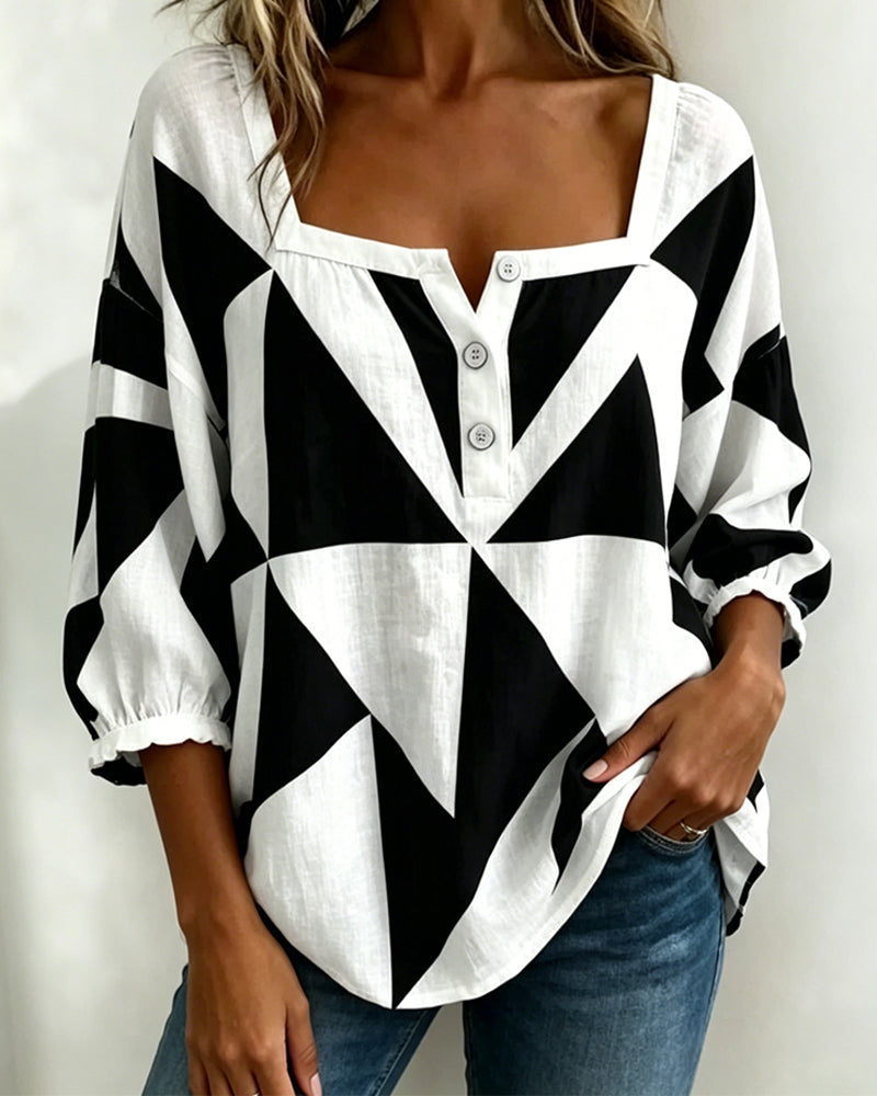 Blusa casual estampado geométrico