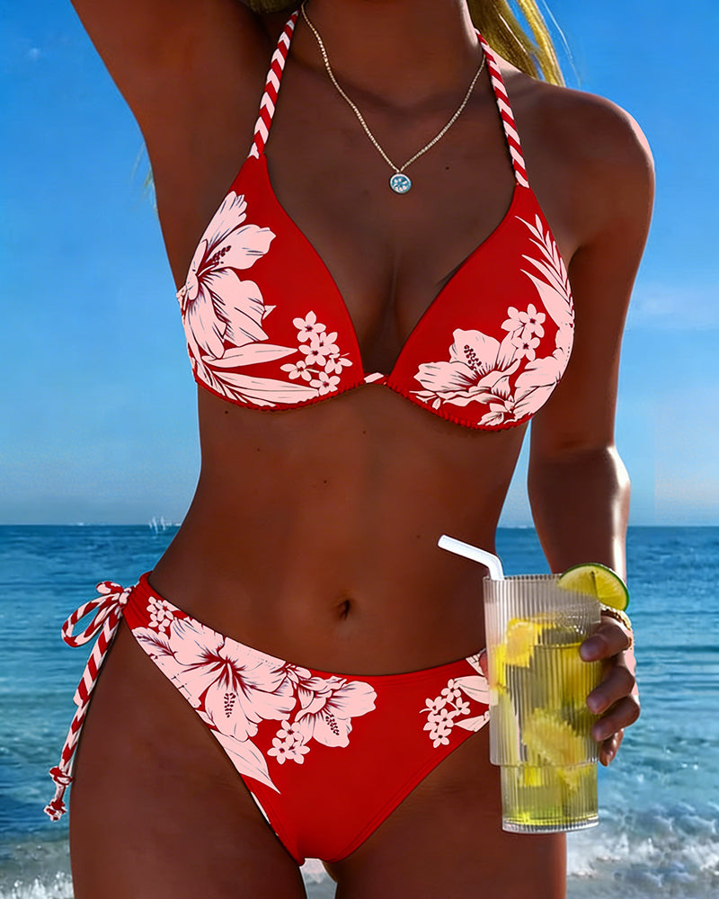 Bikini simple sexy con escote halter