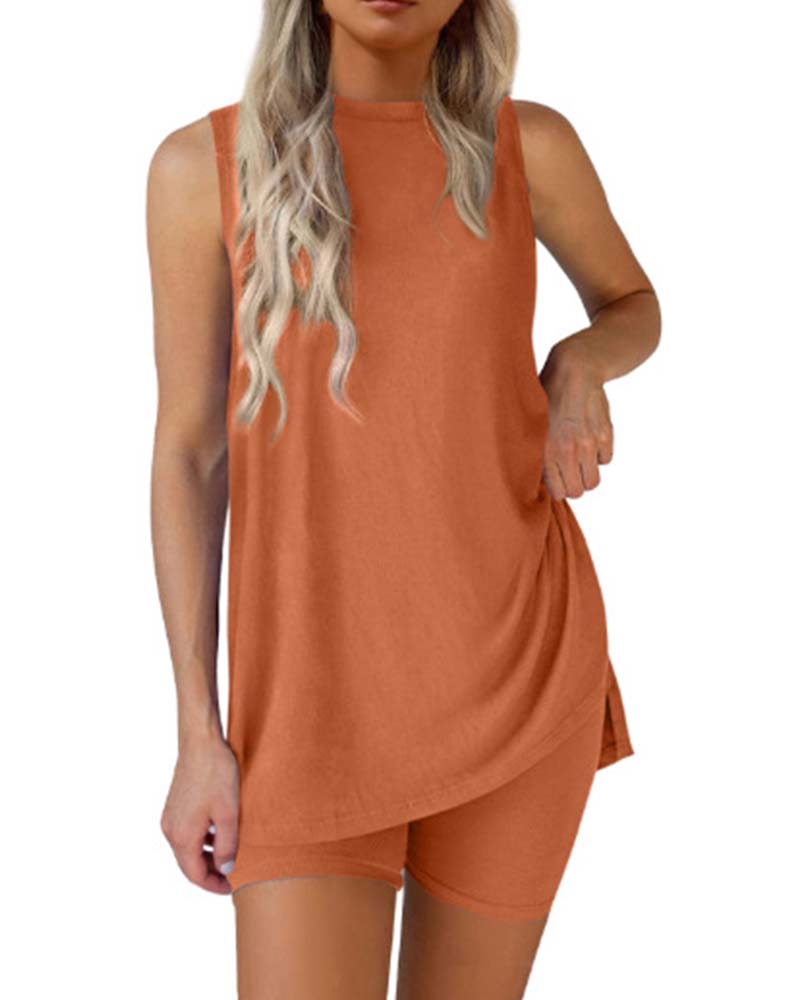 Luna | Conjunto de top sin mangas y shorts