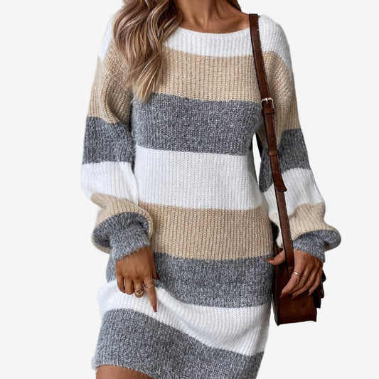 Elestte™ Vestido de punto a rayas