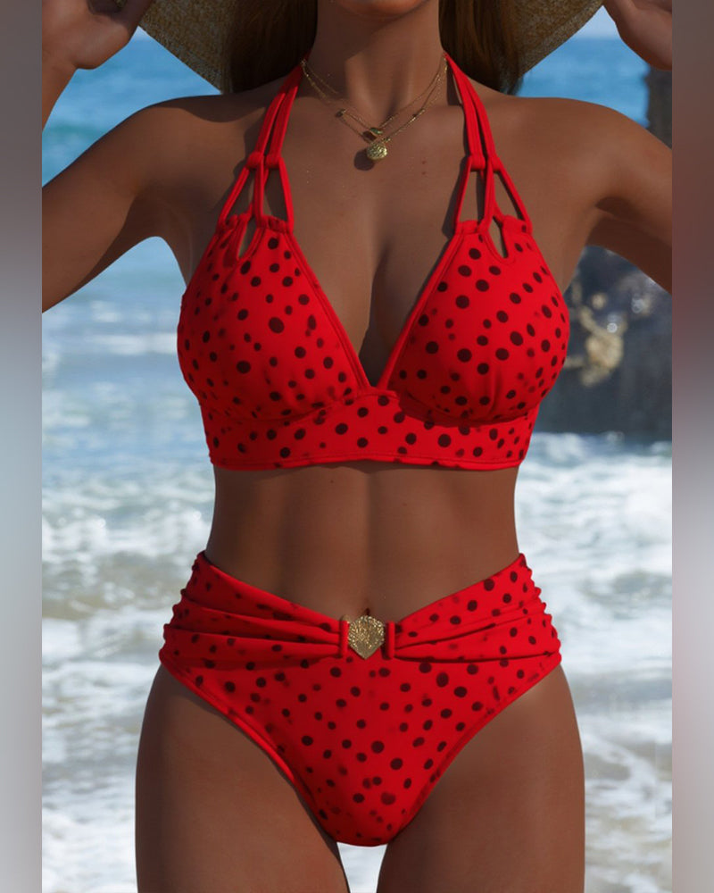 Bikini sexy de dos piezas con lunares