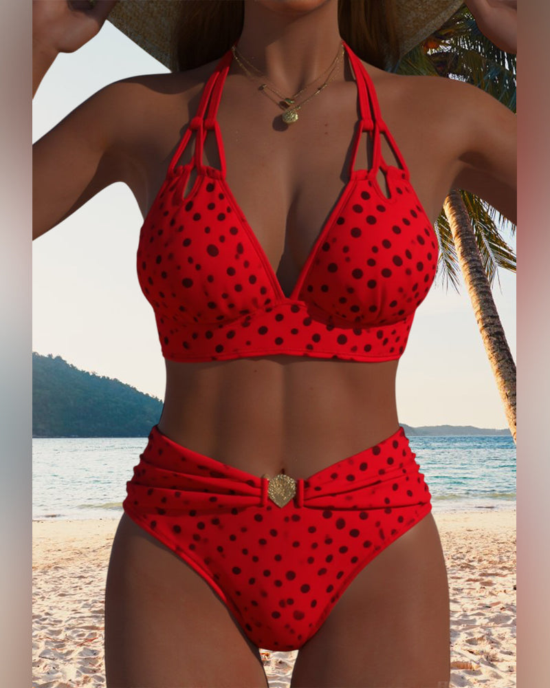 Bikini sexy de dos piezas con lunares