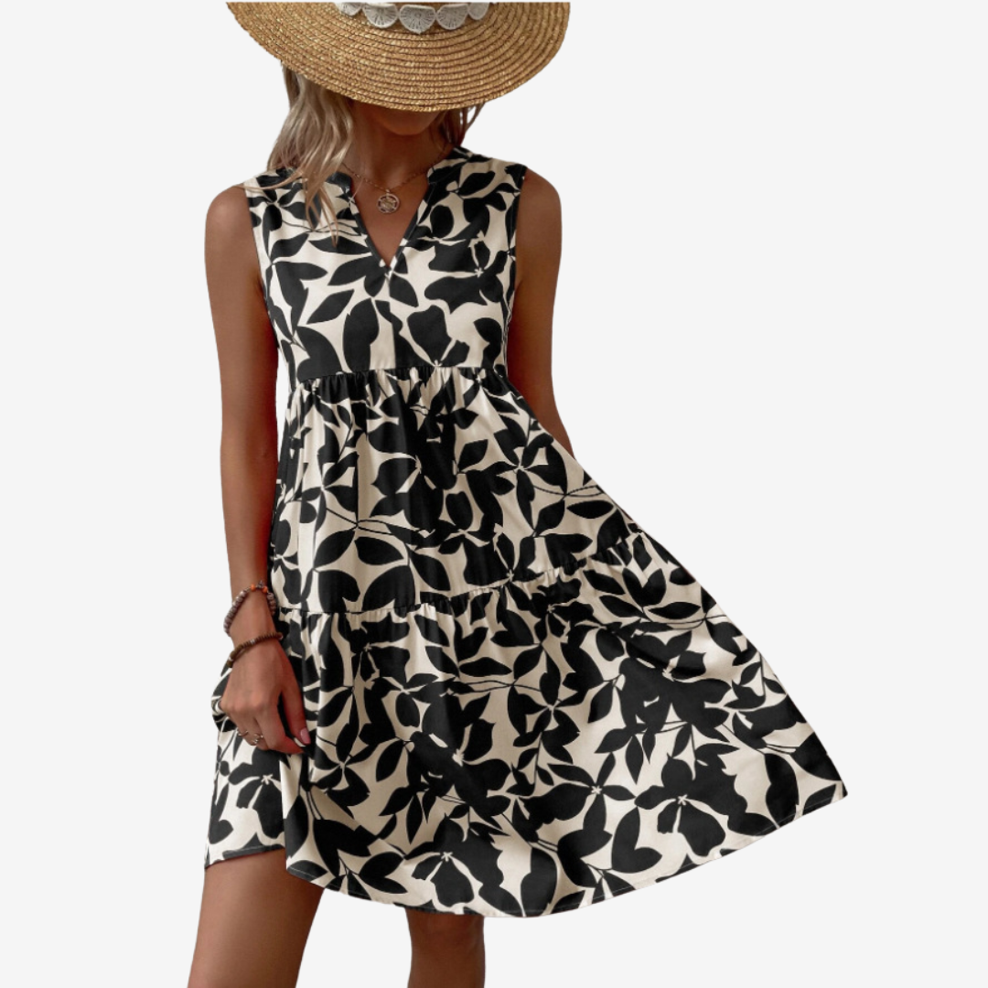 Séraphine™ Midi con motivos de hojas