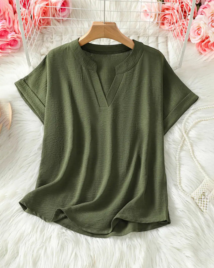 Blusa holgada de color liso para mujer casual