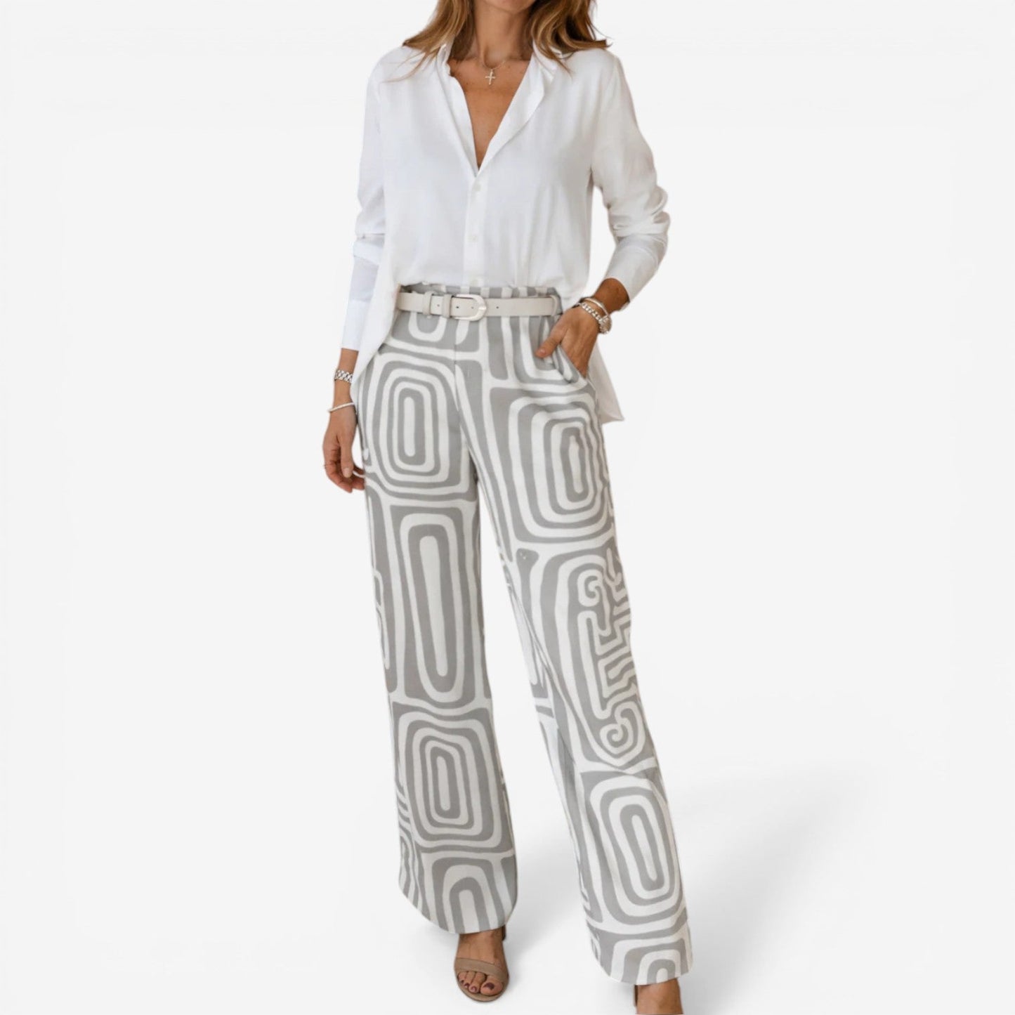 Rosanna™ traje estampado elegante