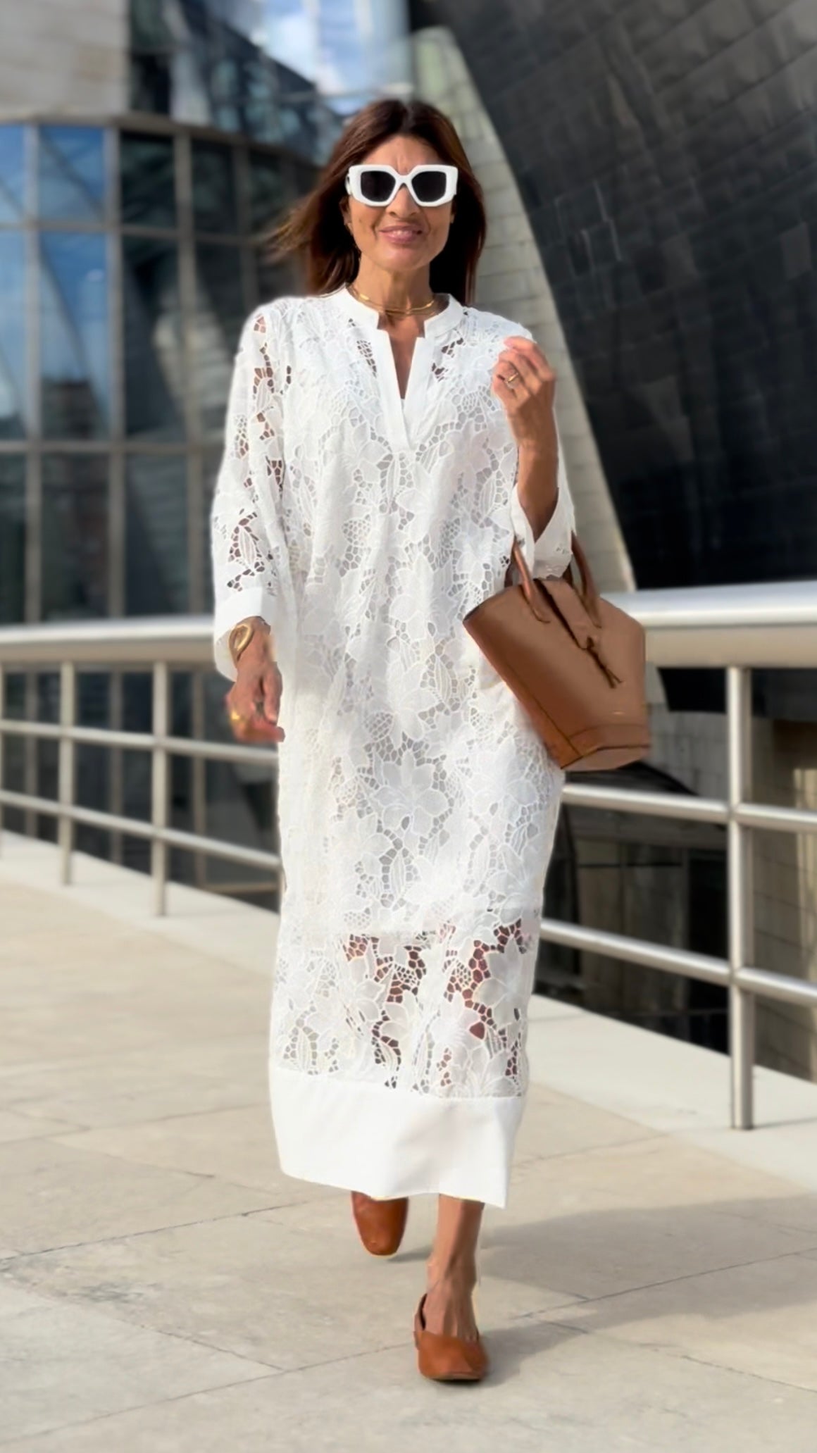 Vestido Luana de encaje blanco
