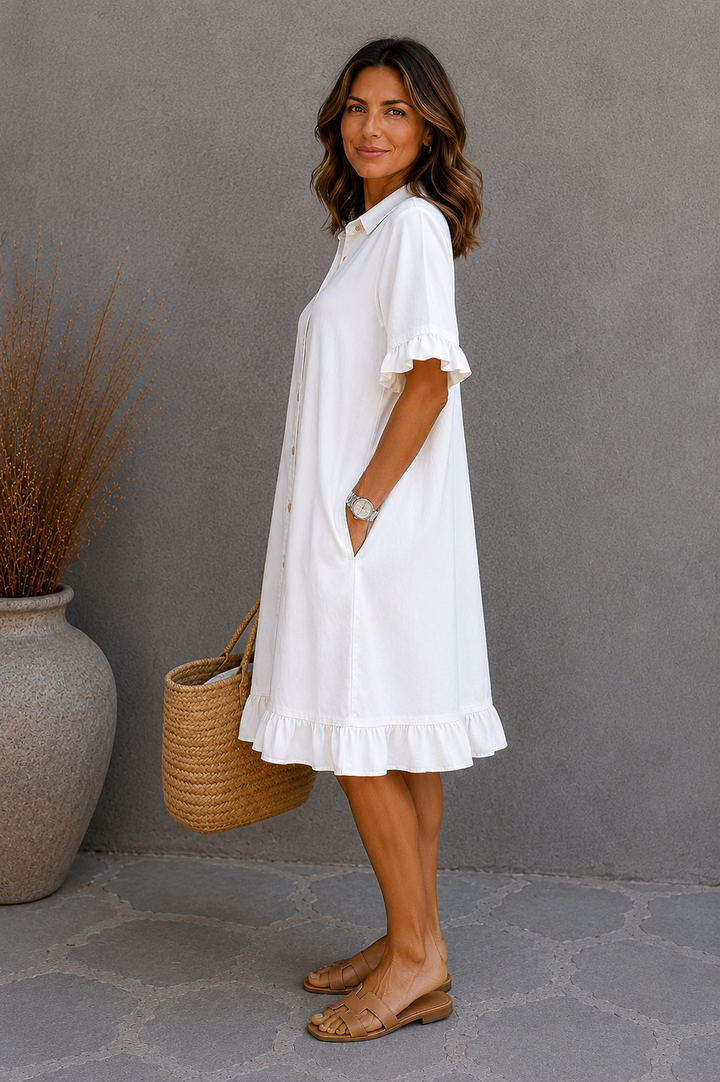 Vestido falda vaquera con volantes