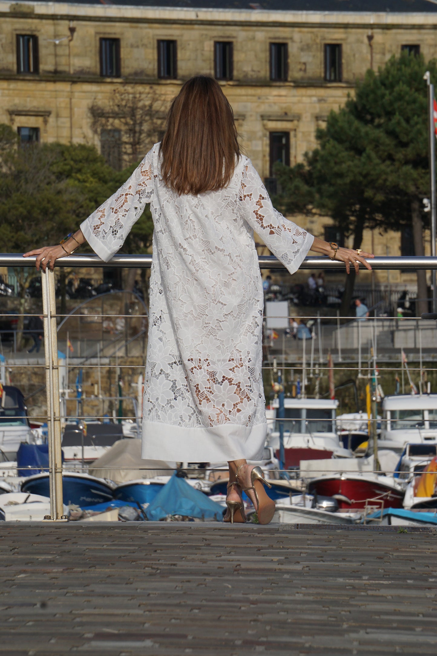 Vestido Luana de encaje blanco