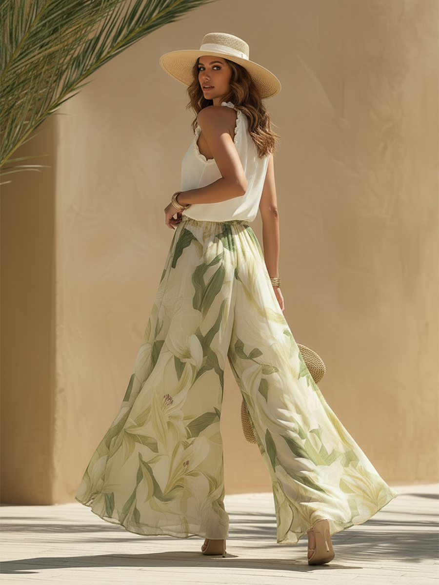 Lysandra | Conjunto Fluido Estampado de Lirios