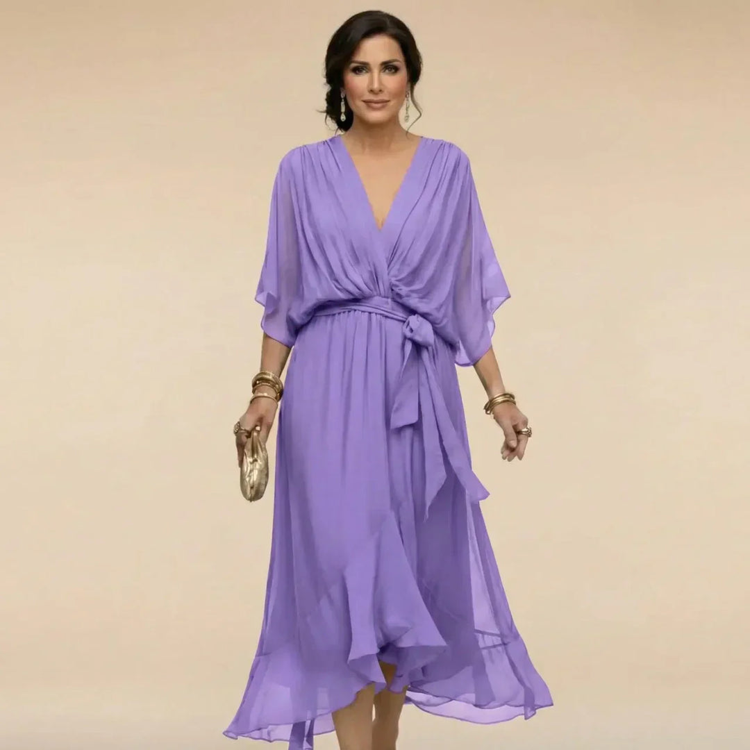 MARTA | Vestido ligero y transparente con escote en V