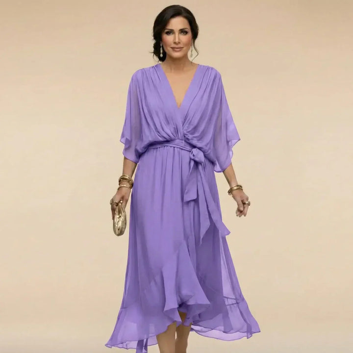 MARTA | Vestido ligero y transparente con escote en V