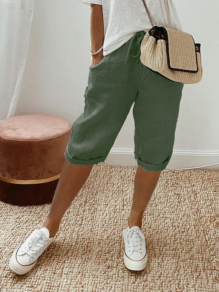 Mavrelle | Shorts de algodón y lino para mujer