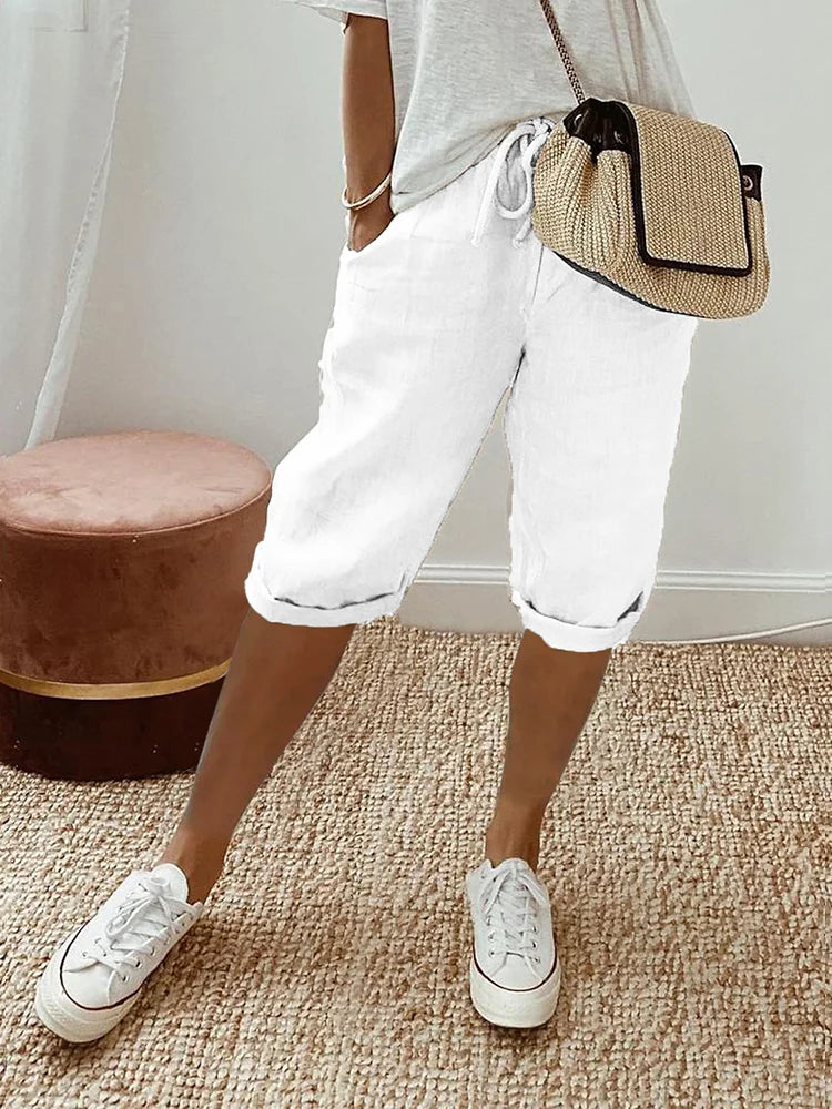 Mavrelle | Shorts de algodón y lino para mujer