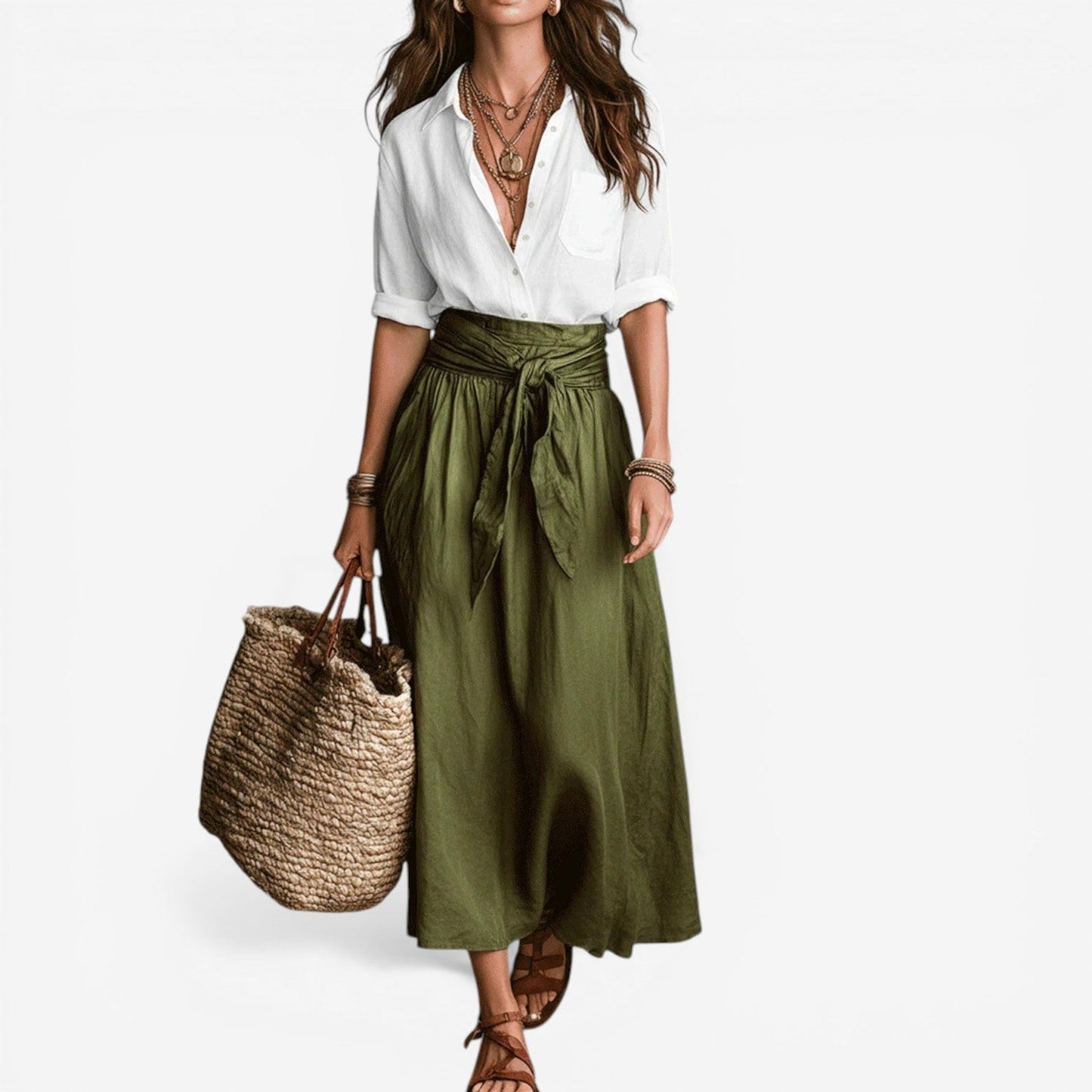 Aurea™ Conjunto de falda midi fluida