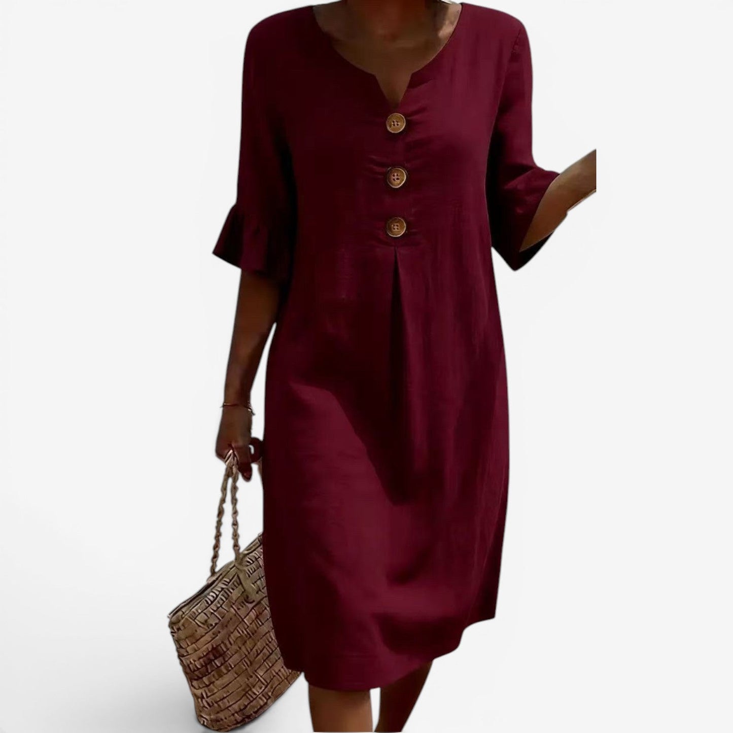 Adelaine™ Vestido midi con botones