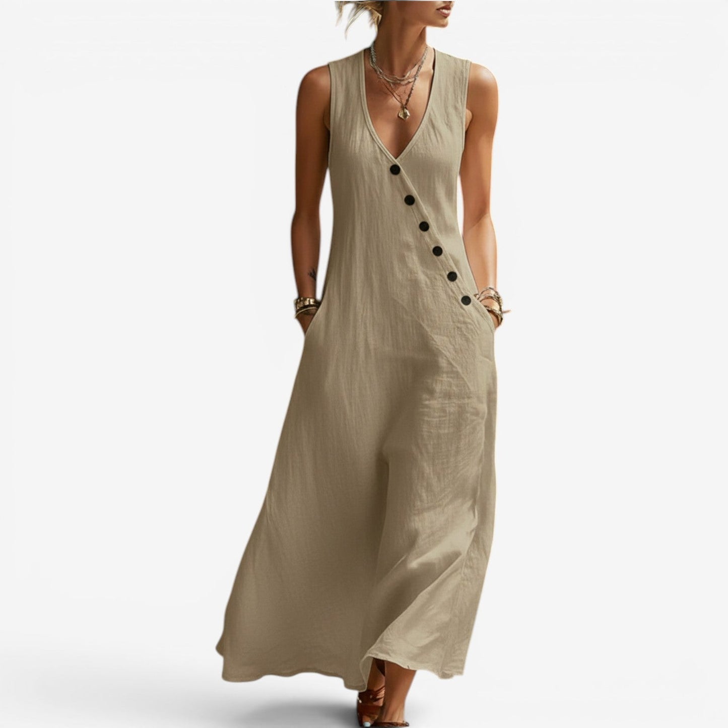 Jannah™ Vestido maxi sin mangas
