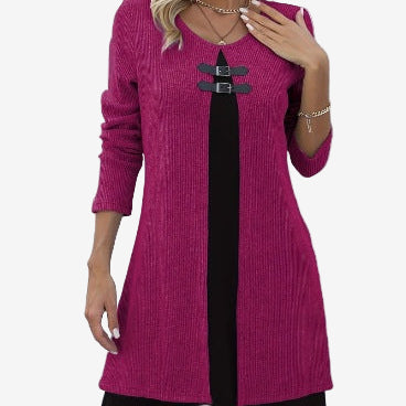 Elora™ Vestido de punto chic con contraste