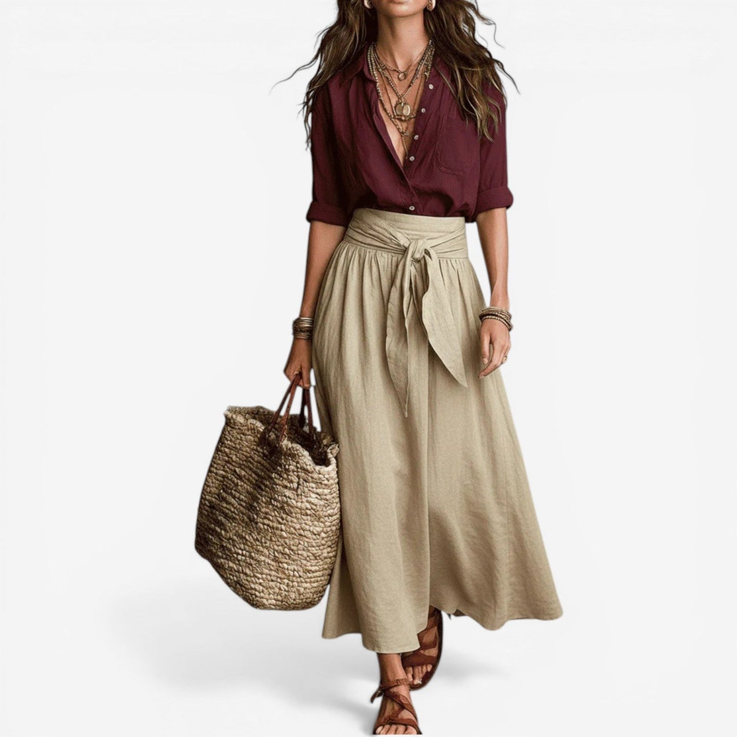 Aurea™ Conjunto de falda midi fluida