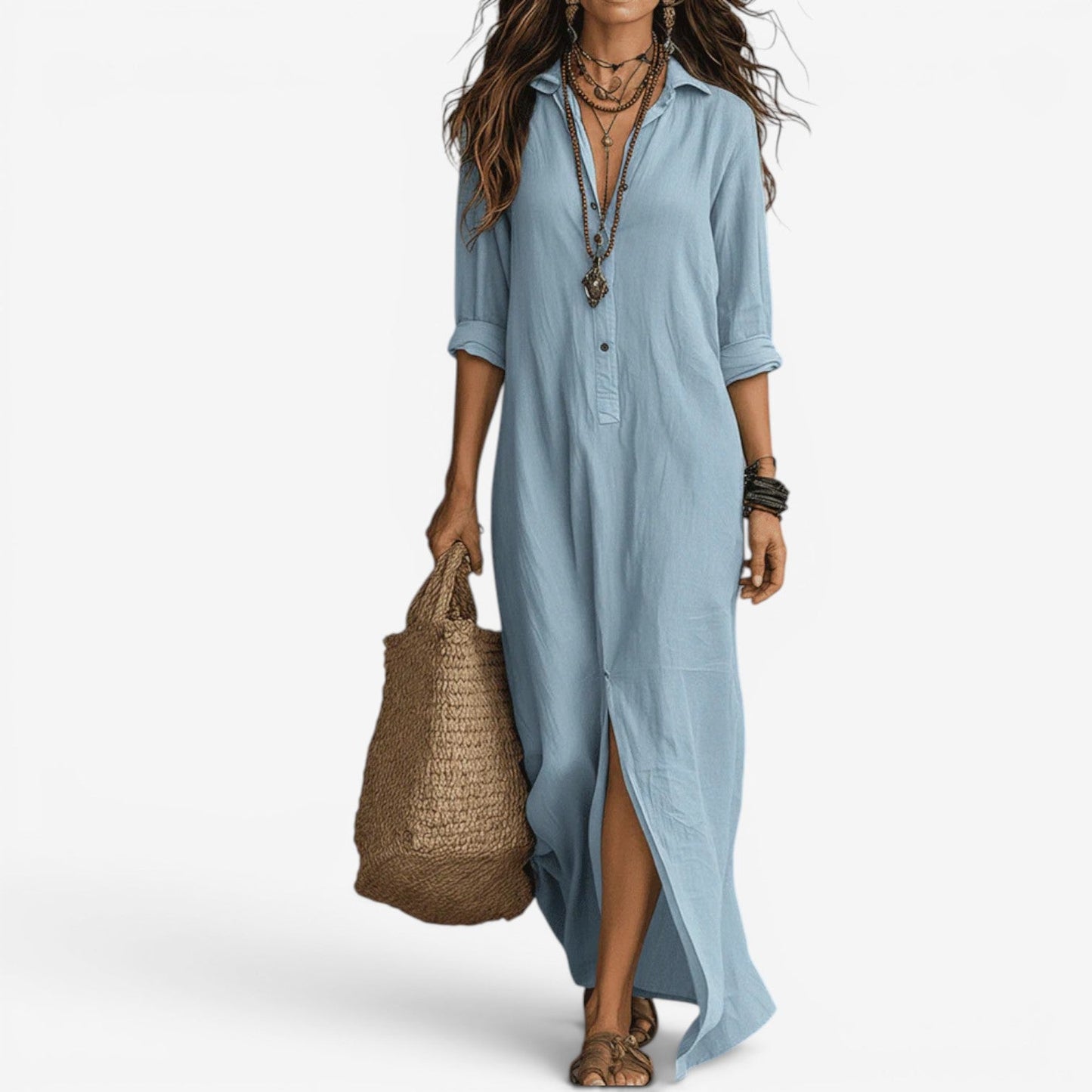 Amor™ Vestido camisero largo