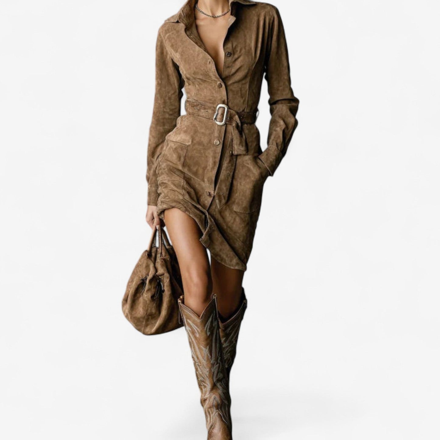 Betty™ Vestido color camello