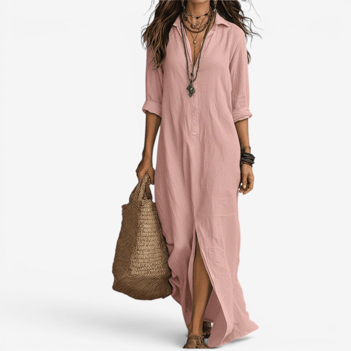Amor™ Vestido camisero largo