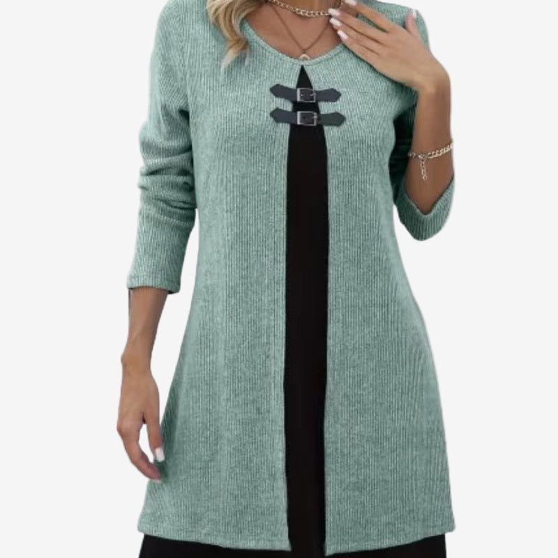 Elora™ Vestido de punto chic con contraste