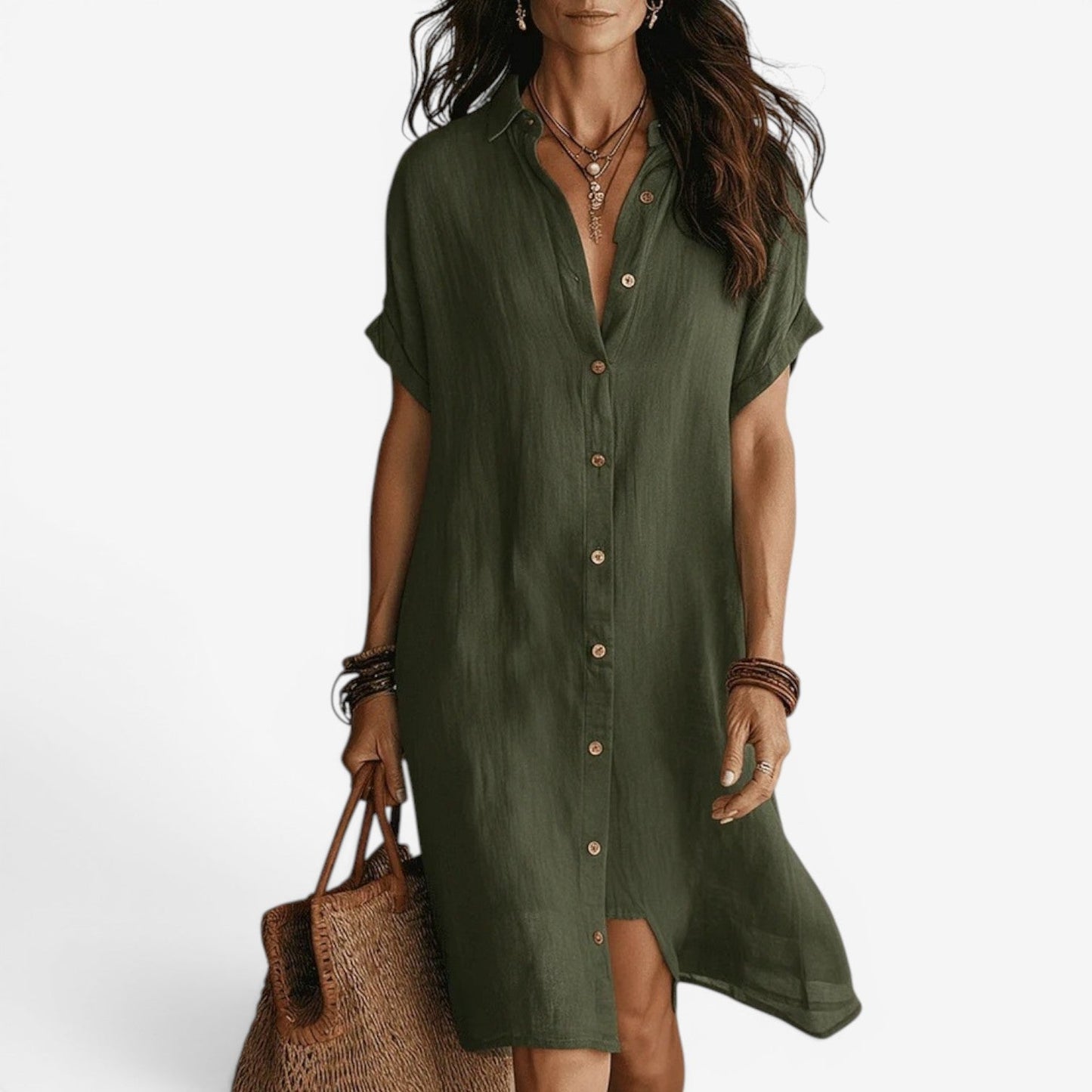 Jenny™ Vestido camisero de lino