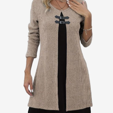 Elora™ Vestido de punto chic con contraste