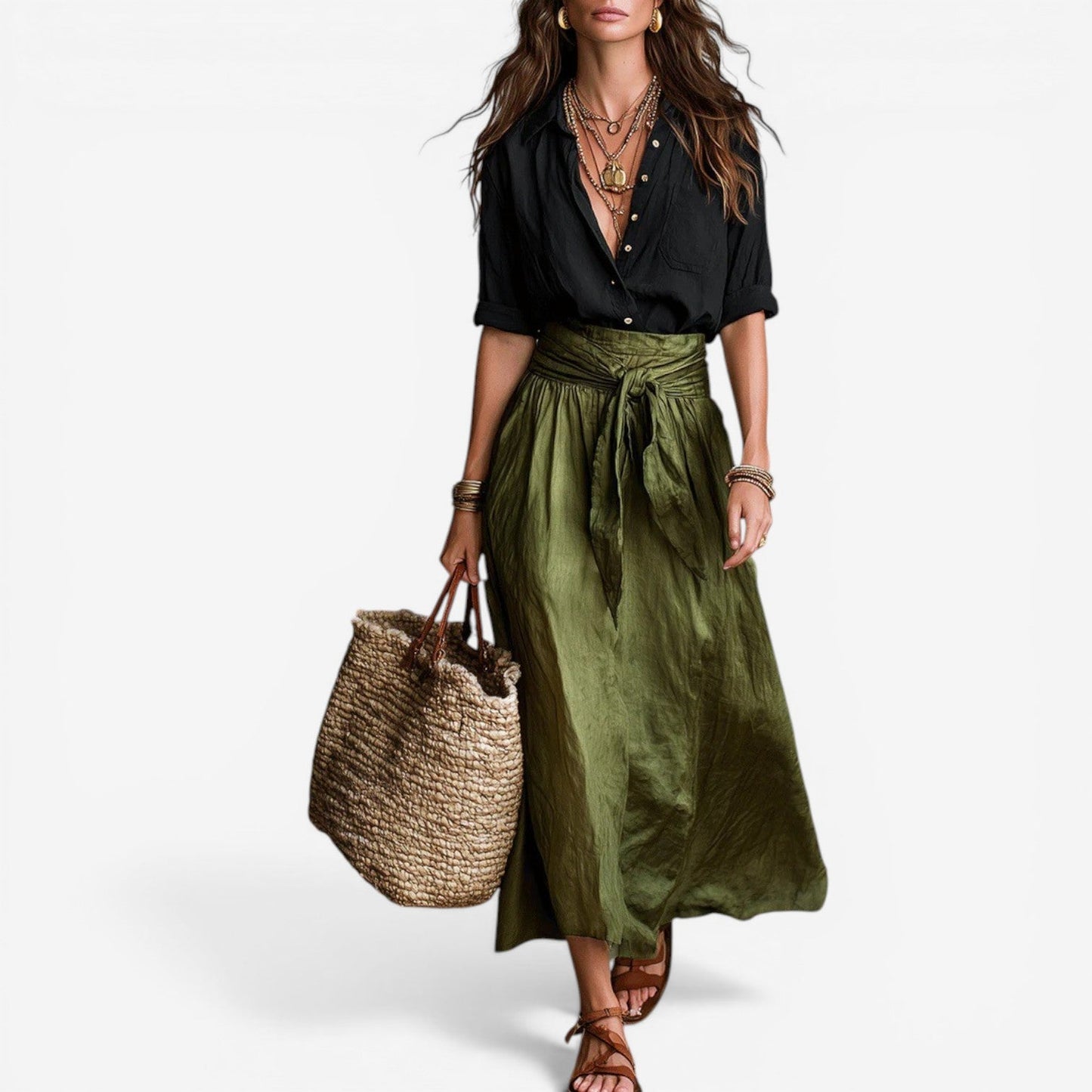 Aurea™ Conjunto de falda midi fluida