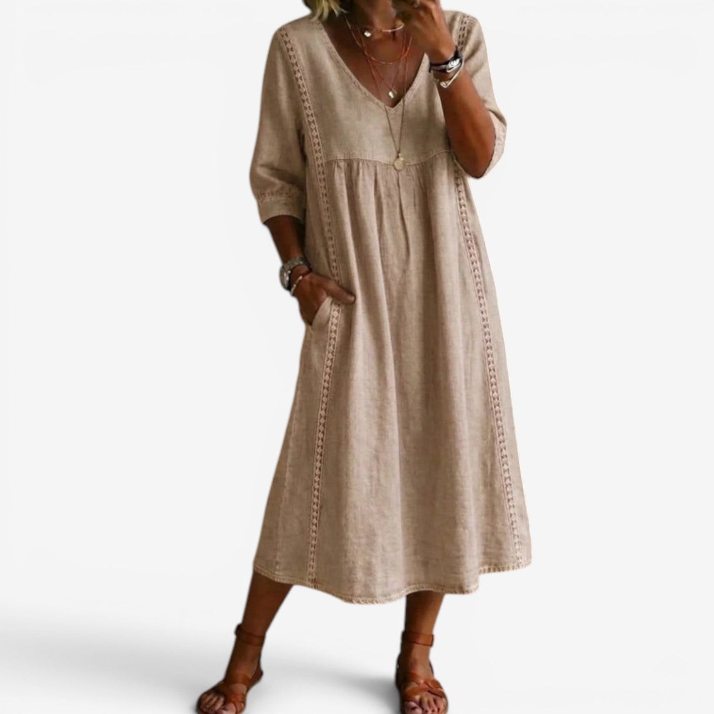 Carolline™ Vestido de verano con bordados