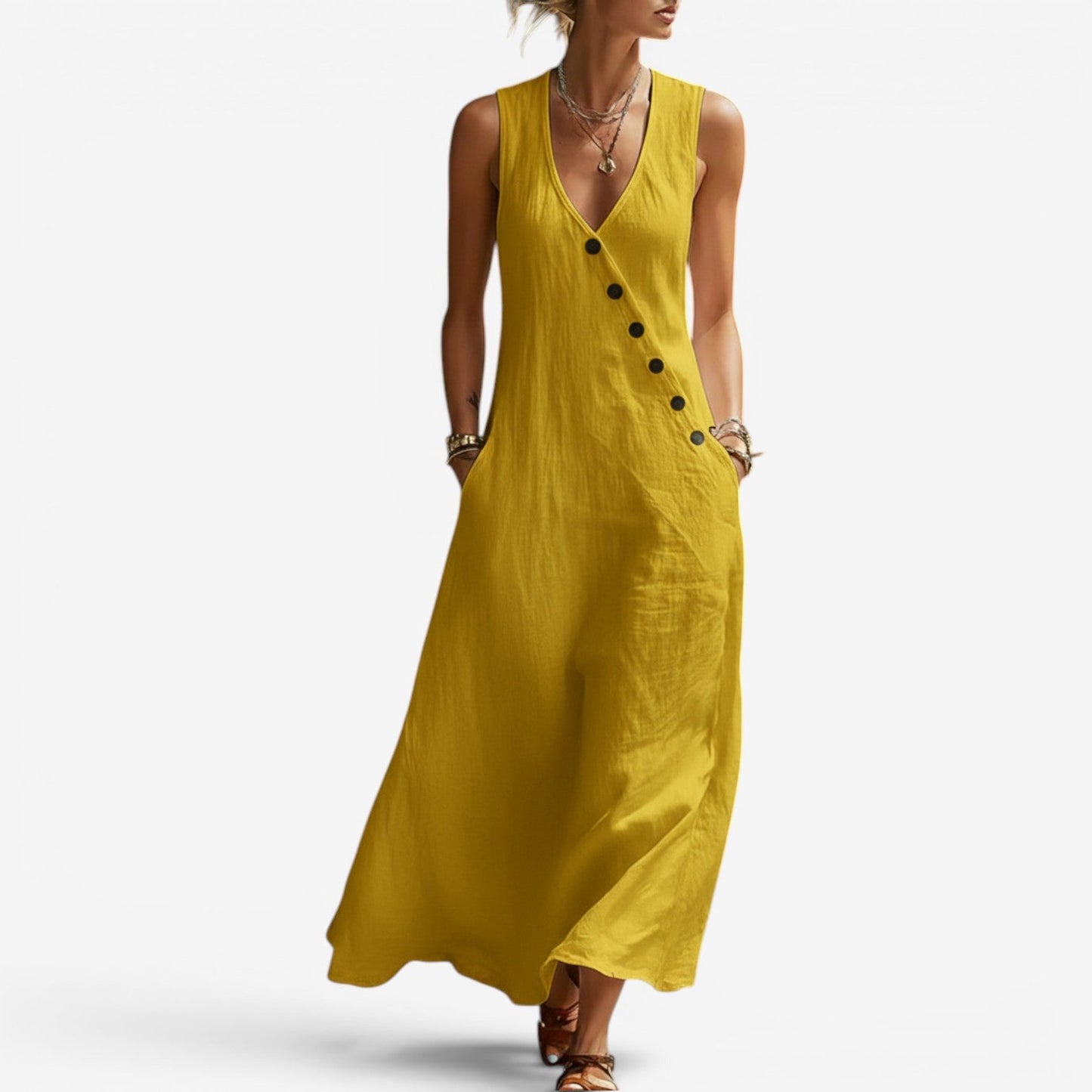 Jannah™ Vestido maxi sin mangas