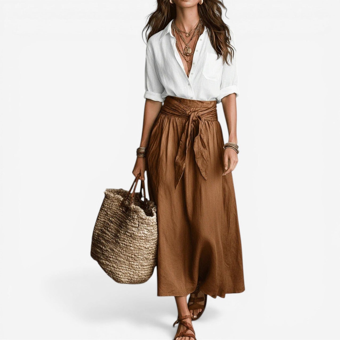 Aurea™ Conjunto de falda midi fluida