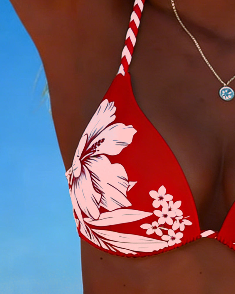 Bikini simple sexy con escote halter