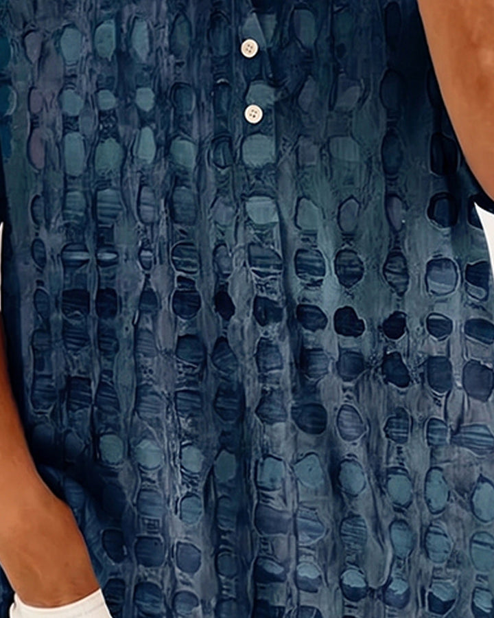 Blusa con estampado de lunares y botón, semipatrón