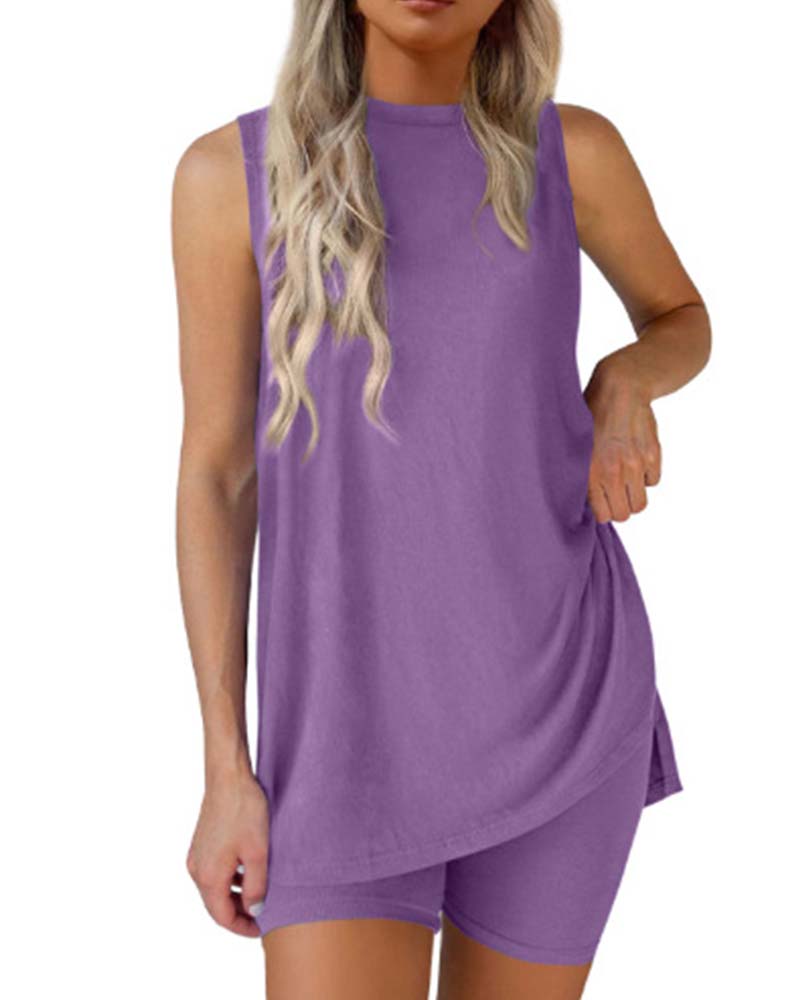 Luna | Conjunto de top sin mangas y shorts